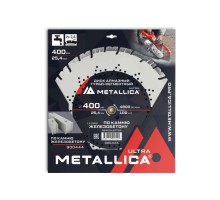 Алмазный диск для резки бетона METALLICA Ultra 400x25,4 мм, H=14 мм турбо-сегментный [900444]