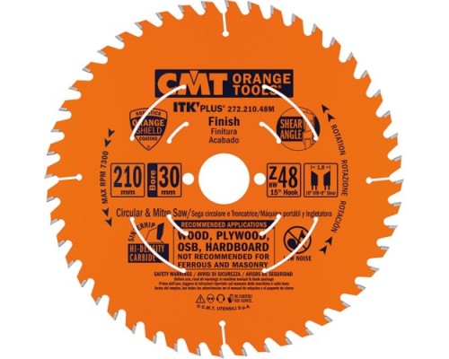 Пильный диск по дереву СМТ 200X30X1,8/1,215°10°ATB+8°SHEARZ=48 [272.200.48M]