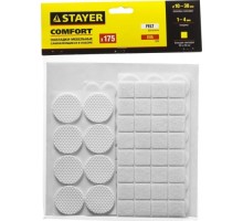 Набор накладок самоклеящихся STAYER COMFORT на мебельные ножки, 175 шт, белые 40917-H175
