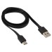 Кабель REXANT 18-1888 USB-A – Type-C, 2,4A, 1м, ПВХ, черный, плоский