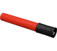 Труба гофрированная IEK ELASTA двустенная ПНД гибкая d50мм с муфтой красн. (уп.50 CTG12-050-K04-050-R