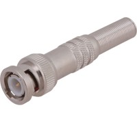 Разъем REXANT 05-3075 ( уп. 50 штук ) штекер BNC под пайку с пружиной металл  05-3075