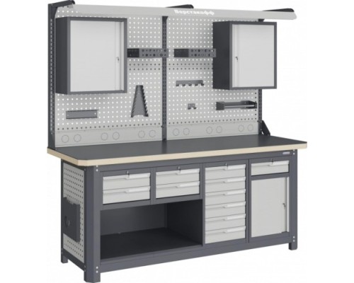 Верстак слесарный четырехтумбовый ВЕРСТАКОФФ MCN 2052.S2268.22-2FR 111399 рабочее место, механик [111399]