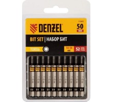 Набор бит Denzel TORX 6х50 сталь s2, шестигранный профиль, 10 шт. [11665]