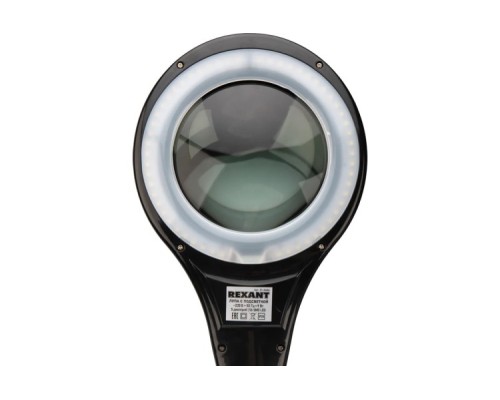 Лупа REXANT 31-0406 на струбцине круглая 5D с подсв. 56SMD LED, ø127мм