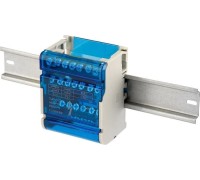 Шина REXANT 11-2304-7 на DIN-рейку в корпусе (кросс-модуль) 4х7 групп