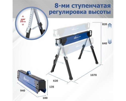 Козлы СТЕЛЛА-ТЕХНИК ST-08A-K2 строительные, 2 шт.