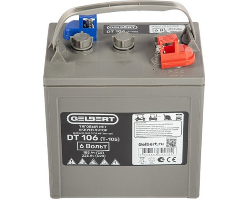 Аккумулятор GELBERT DT106 (T-105) 6V 185Ah C5 тяговый