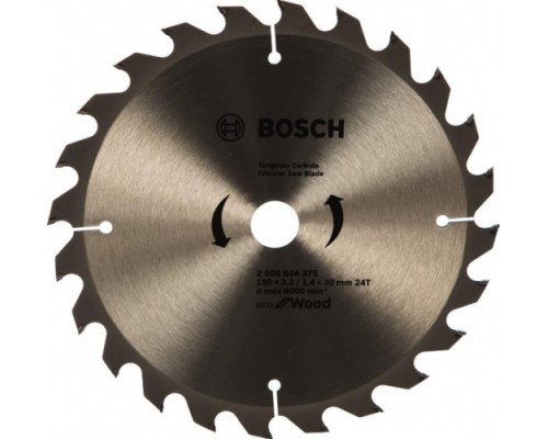 Пильный диск по дереву BOSCH ECO WOOD 190x20/16-24T [2608644375]