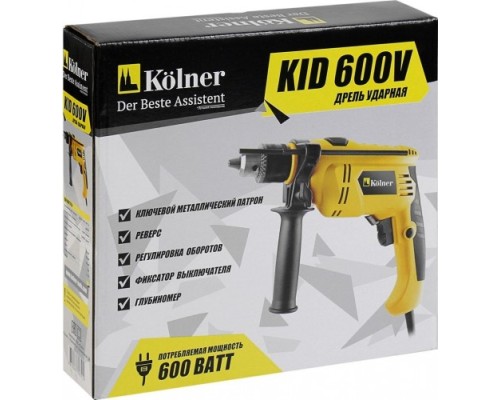 Дрель ударная сетевая KOLNER KID 600V [кн600в]