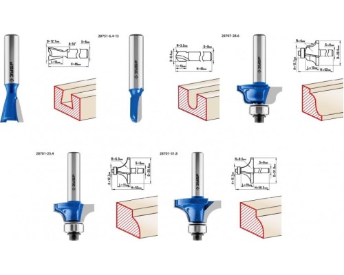 Набор фрез по дереву ЗУБР 28796-H12 ПРОФЕССИОНАЛ