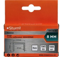 Скоба Sturm 1071-02-08 1000шт., оцинкованные, закаленные