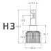 Лампа светодиодная MTF LIGHT серия DYNAMIC VISION LED, H3, 28W, 2500lm, 5500K,  кулер DV03K5