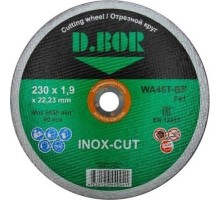 Отрезной круг по нержавеющей стали D.BOR 230x1,9x22,2 мм WA46T-BF, F41 INOX-CUT [D-F41-IC-230-19-22]