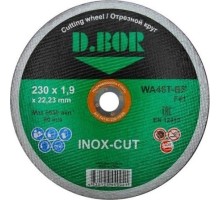Отрезной круг по нержавеющей стали D.BOR 230x1,9x22,2 мм WA46T-BF, F41 INOX-CUT D-F41-IC-230-19-22