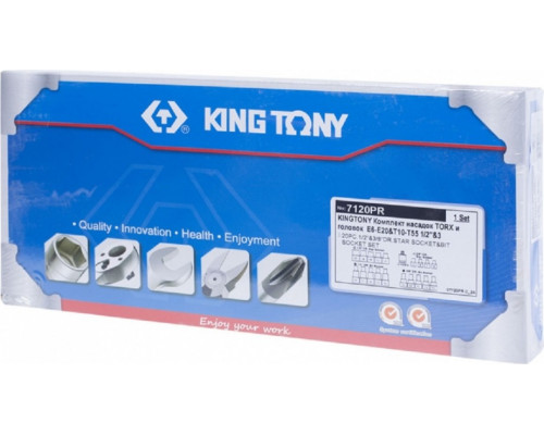 Набор головок 1/2" KING TONY 7120PR, 1/2" и 3/8", 20 предметов