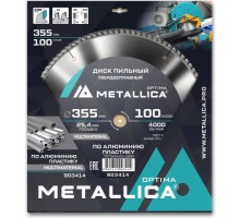 Пильный диск по алюминию/пластику METALLICA Optima 355х25,4 мм 100 зубов, Т=3,2 мм   [903414]