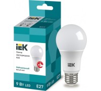 Лампа светодиодная IEK A60 9Вт 4000К Е27 Шар LLE-A60-9-230-40-E27