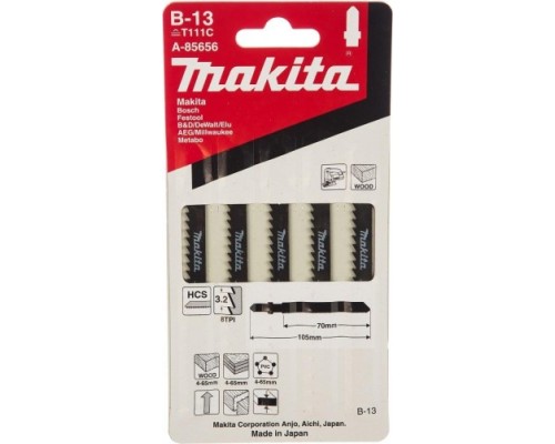 Пилки по дереву MAKITA A-85656 в-13, 5 шт.