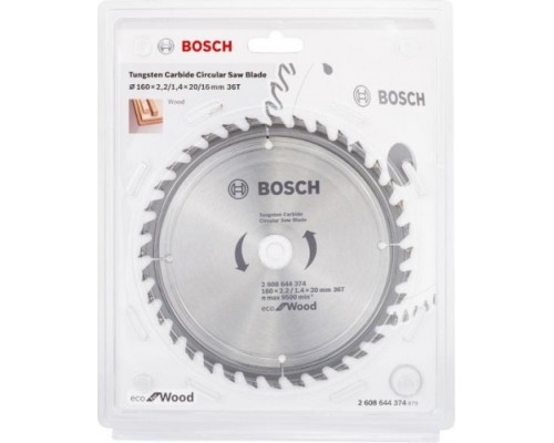 Пильный диск по дереву BOSCH 160х36х20/16 Eco Wood [2608644374]