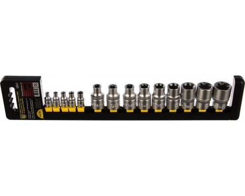 Набор головок TORX 1/2" и 1/4" BERGER BG2165, 14 предметов (E4-E8, E10-E24)