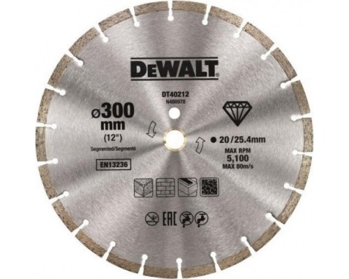 Алмазный диск универсальный DeWALT 300 х 25.4 мм DT40212-QZ Алмазный диск универсальный DeWALT 300 х 25.4 мм DT40212-QZ