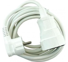 Удлинитель GLANZEN ES-05-001-white силовой шнур штепс. гнездо пвс 2*0,75 5м