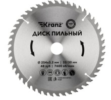 Пильный диск по дереву Kranz KR-92-0130 254х32/30 мм, 48 зуб.