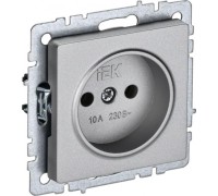 Розетка IEK BRITE РС10-1-0 10а без защ. шторок алюм. BR-R10-10-K47