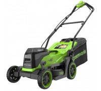 Газонокосилка аккумуляторная GREENWORKS 2520707UD 2x24V, 36 см, бесщеточная, c 2хАКБ 4 Ач и ЗУ