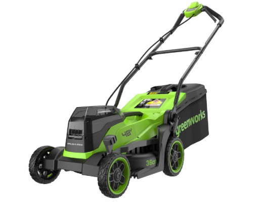Газонокосилка аккумуляторная GREENWORKS 2520707UD 2x24V, 36 см, бесщеточная, c 2хАКБ 4 Ач и ЗУ купить с доставкой и официальной гарантией