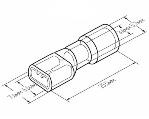 Клемма плоская REXANT 08-0654 ( уп 100 шт ) изолированная термоусаживаемая РПи-м-т 6.0-(6.3) 08-0654