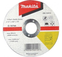 Отрезной круг по нержавеющей стали MAKITA 115х1,2х22,23 мм WA60 D-18764 [D-18764]