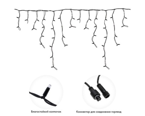 Гирлянда Neon-Night 255-316 БАХРОМА (Айсикл) 5х0,7м, 152 LED ТЕПЛЫЙ БЕЛЫЙ