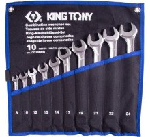 Набор комбинированных ключей KING TONY 8-24 мм чехол из теторона, 10 предметов 12D10MRN