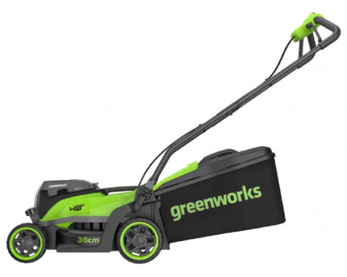 Газонокосилка аккумуляторная GREENWORKS 2520707UD 2x24V, 36 см, бесщеточная, c 2хАКБ 4 Ач и ЗУ купить с доставкой и официальной гарантией