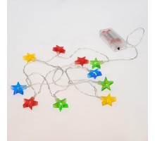 Гирлянда светодиодная Neon-Night Звездочки 1,5 м  прозрачный ПВХ, 10 LED мультиколор 303-090