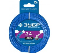 Леска триммерная ЗУБР Профессионал Витой Квадрат 2.4 мм 15 м 71030-2.4