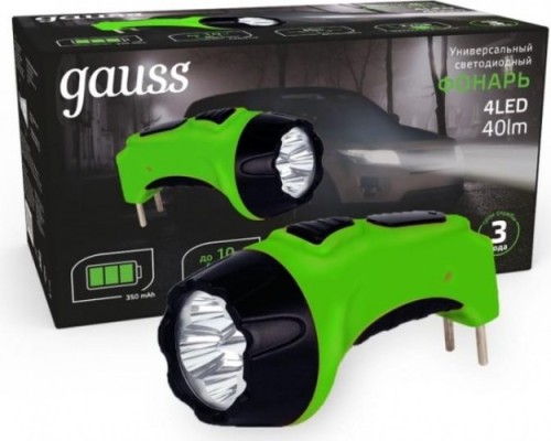 Фонарь GAUSS GFL104 ручной 4led 40lm lead acid 350mah led [GF104]