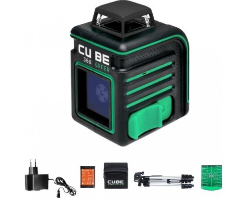 Лазерный уровень ADA CUBE 360 GREEN PROFESSIONAL EDITION + ADA Cosmo 100 с функцией уклономера [А00680]