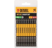 Набор бит Denzel PZ2х90 сталь s2, круглый профиль, 10шт. 11645