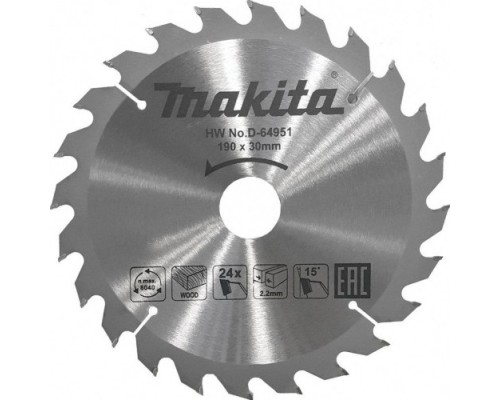 Пильный диск по дереву MAKITA 190x30x1.4x24T [D-64951]