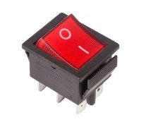Переключатель REXANT 06-0305-B клавишный 250V 15A (6с) ON-ON красный с подсветкой