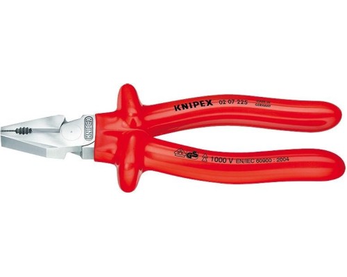 Плоскогубцы диэлектрические KNIPEX 0207225 1000 V, 225 мм, комбинированные, силовые [KN-0207225]