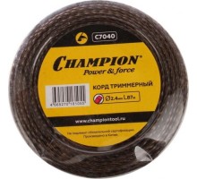 Леска триммерная CHAMPION Magic 2.4мм/ 87м витой квадрат + нож (C7040) [C7040]