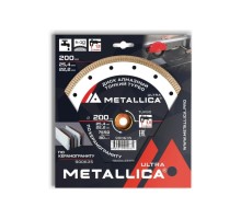 Алмазный диск для резки гранита METALLICA Ultra 200x25,4/22,2 мм, H=10 мм тонкий турбо [900635]