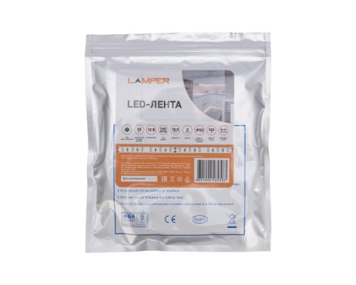 Лента светодиодная LAMPER  141-2032 12B, SMD3030, 10,5Bт/м, 30LED/м, RGB, 10мм/3м с ра