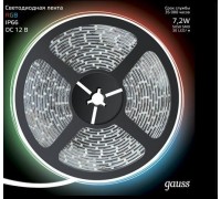 Лента светодиодная GAUSS LED 5050/30-smd 7.2w 12v dc rgb (блистер 5м) 312000407