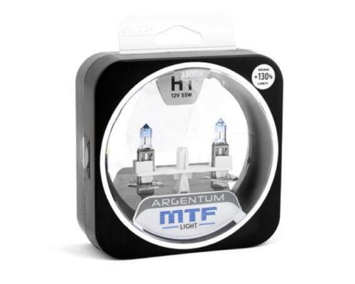 Лампа галогеновая MTF LIGHT серия ARGENTUM +130% H1, 12V, 55W H3A1201