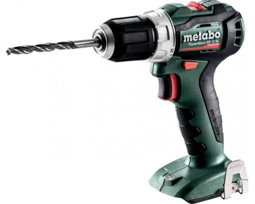 Аккумуляторная дрель-шуруповерт METABO PowerMaxx BS 12 BL бесщеточная, без АКБ и ЗУ, Metaloc [601038840]